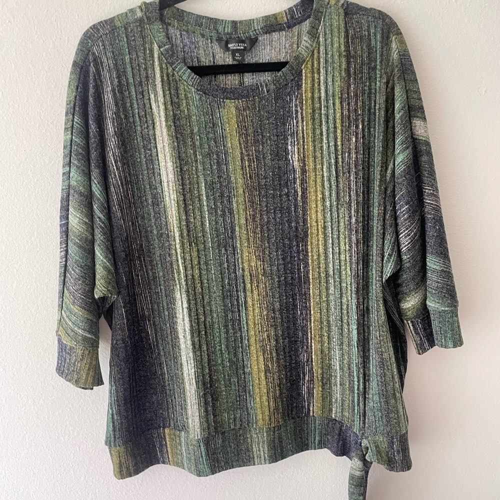Simply Vera Wang Short Sleeve Blouse Shirt